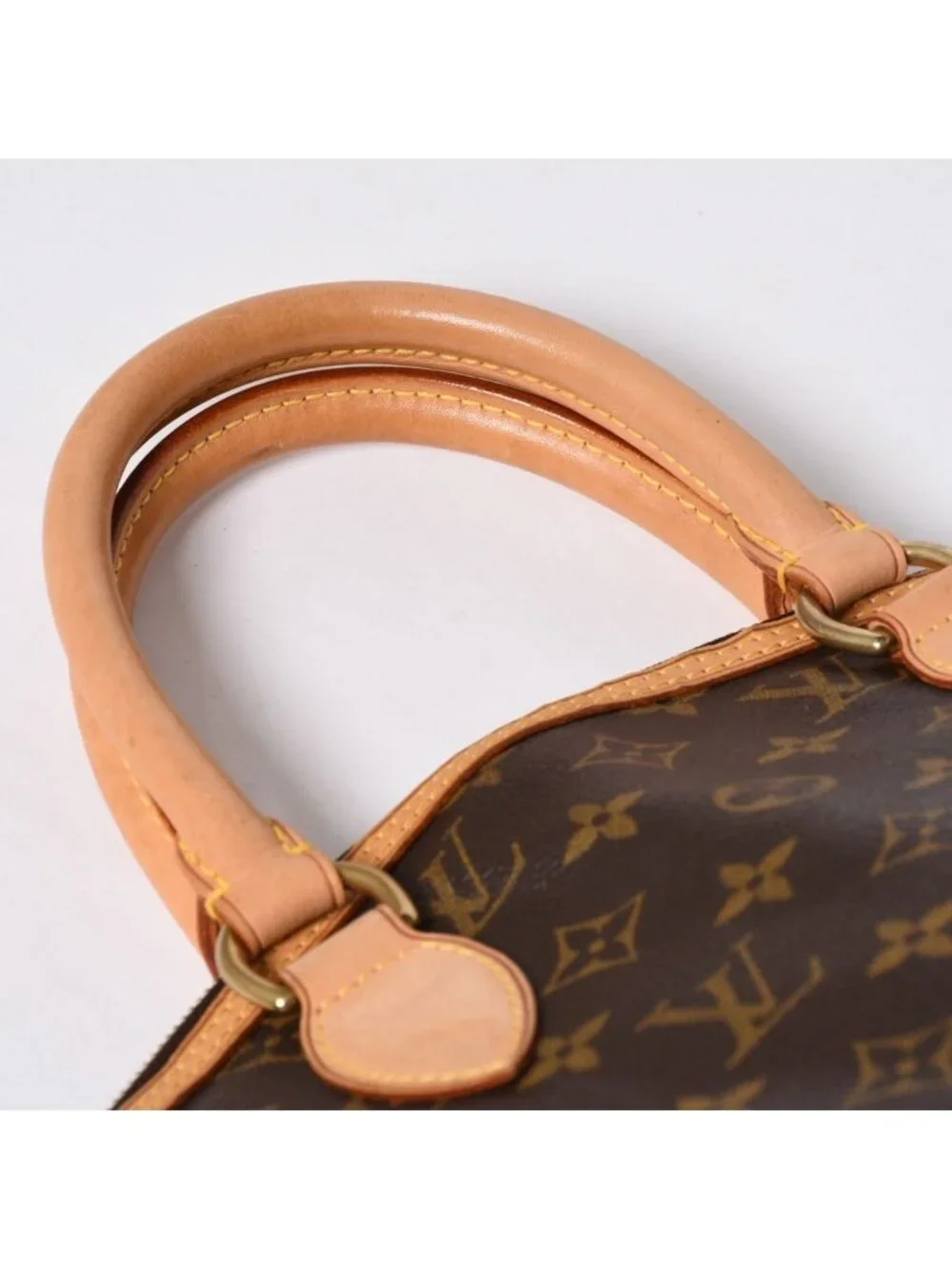Louis Vuitton Monogram Lockit Handbag Vachetta Leather